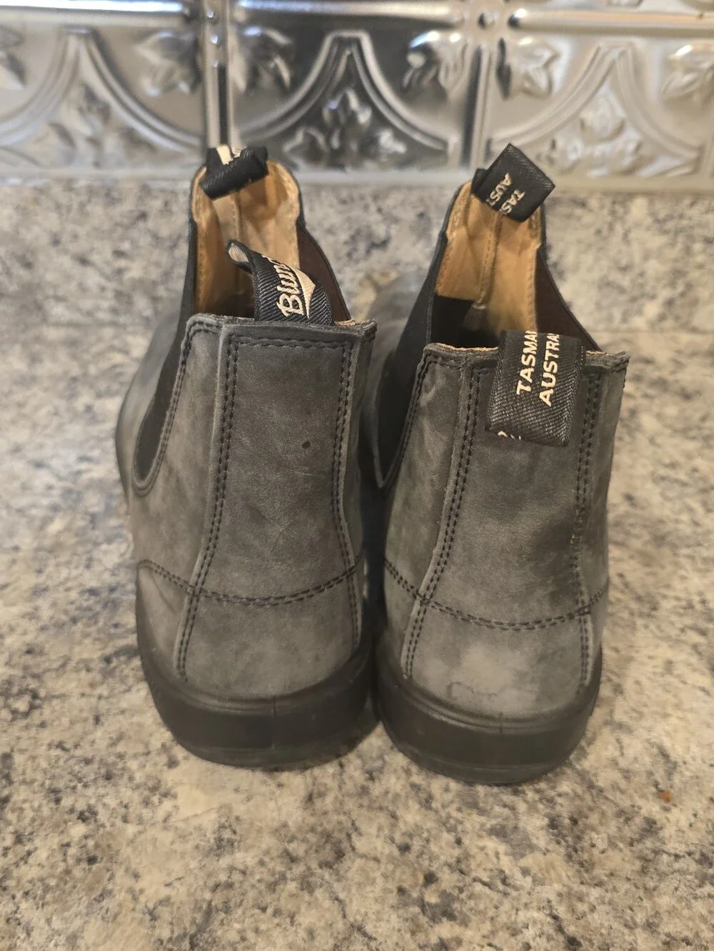 Blundstone 587 Men's Gray/Grey Rustic Black Chelsea Chunky Combat Boots Size 12